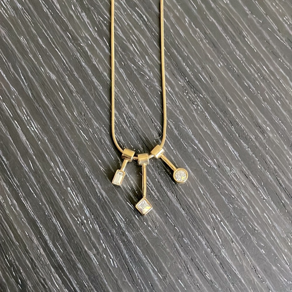 Givenchy Vintage 3 Crystal drop necklace
